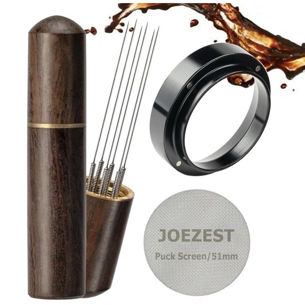 WDT Tool Espresso Kit: 51mm Magnetic Dosing Funnel, Puck Screen, WDT Needle Tool